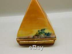 Authentic Limoges Trinket Box France Great Pyramid of Giza Egypt Excellent