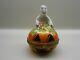 Authentic Limoges Trinket Box France Halloween Ghost On Top Of Jack O' Lantern