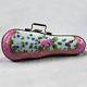 Awesome Limoges Violin Case Peint Main Roses Trinket Box