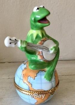 BERNARDAUD Limoges Trinket Box Kermit ON TOP OF THE WORLD First Edition Numbered