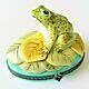 Big Frog On Lilly Pad? Limoges, France? Peint Main, Hand Painted Trinket Box