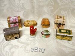 Beautiful Collection Lot Of 8 Peint Main Limoges France Trinket Boxes Assorted