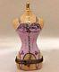 Beautiful Limoges France Chamart Trinket Box Sewing Mannequin With Negligee Corset