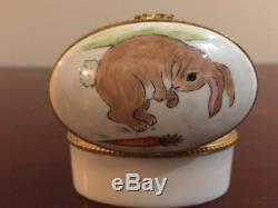 Beautiful Limoges France Easter Bunny Egg Trinket Box for Asprey