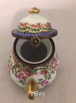 Beautiful Limoges France Teapot Trinket Box