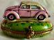 Beautiful. Rare. Limoges Volkswagen Car Trinket Box. Hand Painted. 2 3/4. Signed
