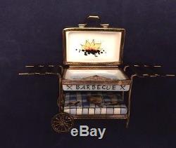Beautiful Vintage Limoges France Trinket Box Barbecue BBQ Grill Cart