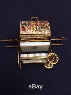 Beautiful Vintage Limoges France Trinket Box Barbecue BBQ Grill Cart