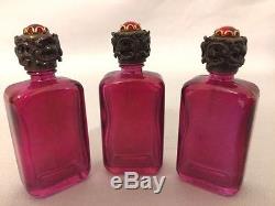 Beautiful Vintage Limoges France Trinket Box with 3 Perfume Bottles