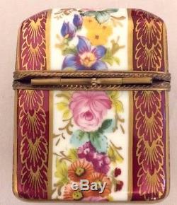 Beautiful Vintage Limoges France Trinket Box with 3 Perfume Bottles