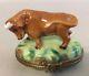 Beautiful Vintage Limoges France Trinket Box With A Bull