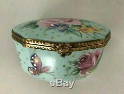 Beautiful Vintage Limoges Rochard Mother & Child Trinket Box