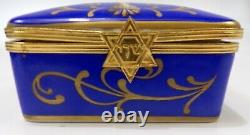 Bloomingdales Limoges Trinket Box Menorah Judaica Jewish Hanukkah Celebration