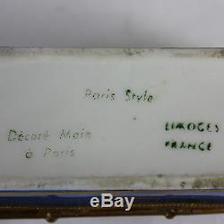 Blue Paris Limoges hand painted, signed trinket box