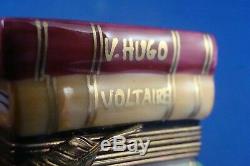 Book Stack Magnifying Glass authentic FRENCH LIMOGES box