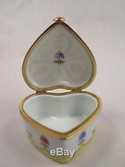 COEURS FLEURIS by LE TALLEC for TIFFANY & Co Limoges Trinket Box Heart-Shaped