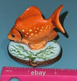 CORAL REEF Tropical FISH Limoges Trinket Box Perry Vieille