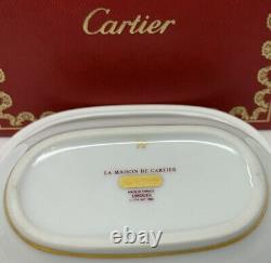 Cartier Limoges Trinket Tray Box Two Dalmatians Gold Trim La Maison de Cartier