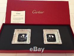 Cartier Porcelain Two Panda Trays Rare France Limoges Set New in Box Authentic