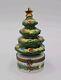 Chamart Limoges Christmas Tree Trinket Box Excellent Peint Main Gold Star