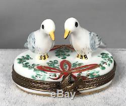 Chamart Limoges Trinket Box Two Turtle Doves 12 Days of Christmas XMAS 489