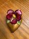 Chamart Limoges Vintage Handpainted 24 Kt Pill Box Shaped Like A Heart