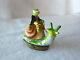 Charming Rochard Limoges France Peint Main Frog Riding Snail Trinket Box