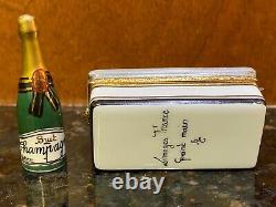 Charming Vintage Signed Limoges France Hand Painted Brut Champagne Trinket Box
