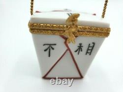 Chinese Take Out box with Fortune Cookie Limoges box RETIRED