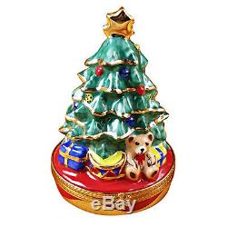 Christmas tree NEW FRENCH porcelain LIMOGES BOX authentic trinket snuff boxes