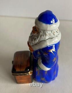 Christopher Radko Peint Main Limoges Trinket Box Toy Chest Santa Mib