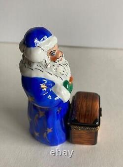 Christopher Radko Peint Main Limoges Trinket Box Toy Chest Santa Mib