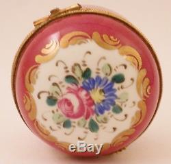 Crimson Dark Red Pillivuyt Mehun Limoges Trinket Box Hand Painted Ceramic