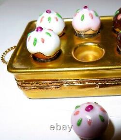 Cupcakes Tray Peint Main France Artoria Limoges Ceramic Trinket Box Removable