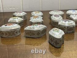 DAR 1981 Limoges Trinket Box Flowers of Colonial America. Complete Set Of 13