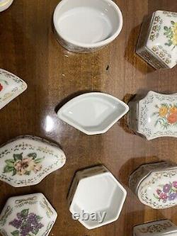 DAR 1981 Limoges Trinket Box Flowers of Colonial America. Complete Set Of 13