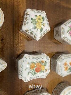 DAR 1981 Limoges Trinket Box Flowers of Colonial America. Complete Set Of 13