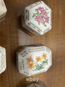 DAR 1981 Limoges Trinket Box Flowers of Colonial America. Complete Set Of 13