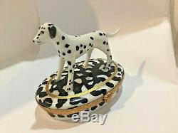 Dalmatian Dog LIMOGES ARTORIA FRANCE Trinket Porcelain Box excellent