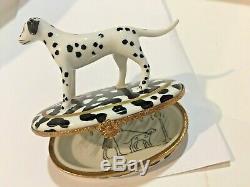 Dalmatian Dog LIMOGES ARTORIA FRANCE Trinket Porcelain Box excellent
