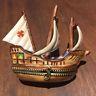 Decor Ceram Ship Boat Pirate Trinket Box From Limoges France