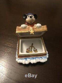 Disney Artoria Limoges France Peint Main Box Sorcerer Mickey Fantasia N123. Rare