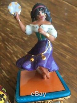 Disney Limoges Artoria Hunchback Notre Dame Esmeralda Djali Trinket Box Set Rare