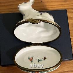 Dubarry Bunny Porceain De Limoges Trinket Box Peint