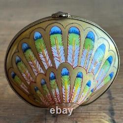 Dubarry Limoges Gold Clamshell With Pearl Trinket Box Peint Main