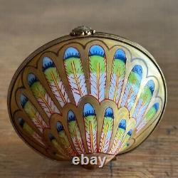 Dubarry Limoges Gold Clamshell With Pearl Trinket Box Peint Main