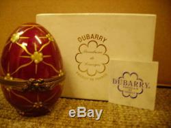 Dubarry Limoges Porcelain Egg Trinket Box, Red And Gold