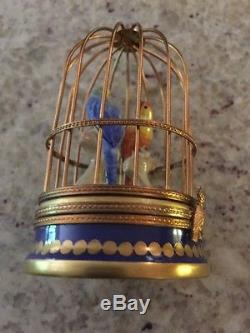 Dumont Limoges France Trinket Box Birdcage Bird Clasp NUMBERED Limited Edition