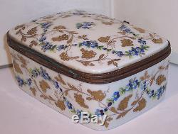 Early Limoges Porcelain Le Tallec Trinket Box For Bonwit Teller Gold Grapes