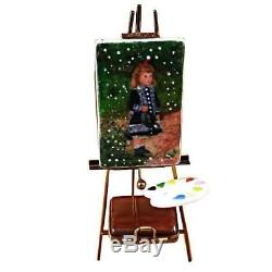 EASEL RENOIR A GIRL WITH WATERING CAN NEW Limoges Porcelain Box Imported from